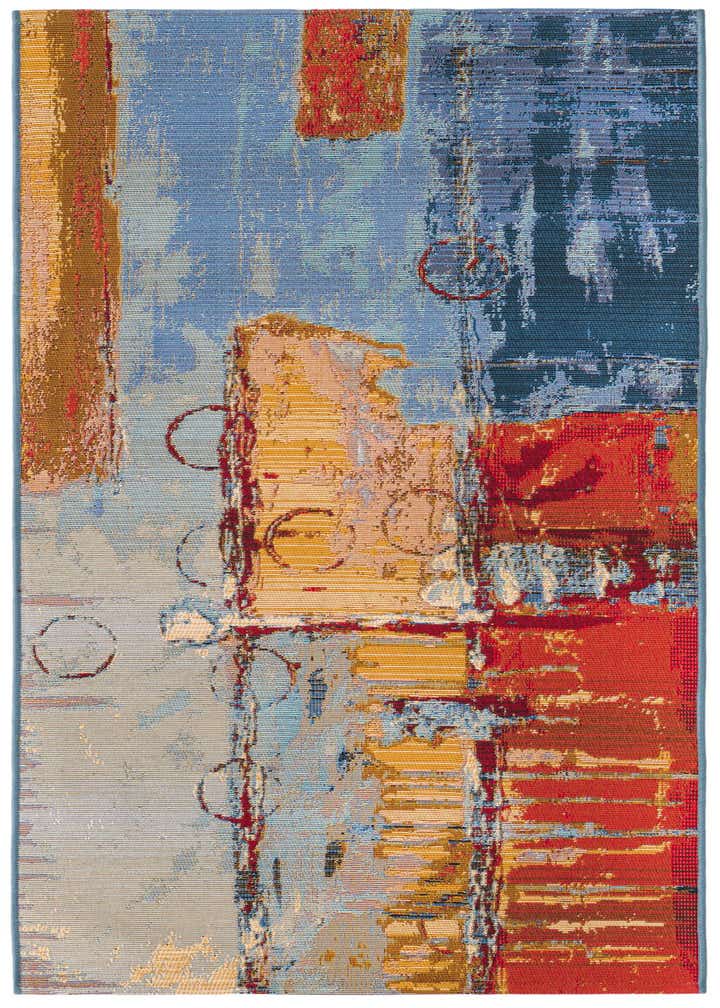2' 7 x 5' 3 Easy-Clean Modern Indoor / Outdoor Runner Rug