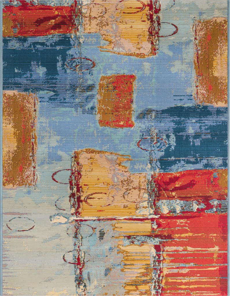 2' 7 x 7' Easy-Clean Modern Indoor / Outdoor Runner Rug