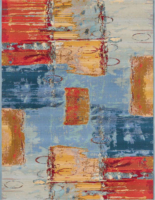 Detail image of 2' 7 x 9' Easy-Clean Modern Indoor / Outdoor Runner Rug