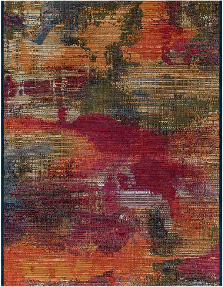Detail image of 2' 7 x 5' 3 Easy-Clean Modern Indoor / Outdoor Runner Rug
