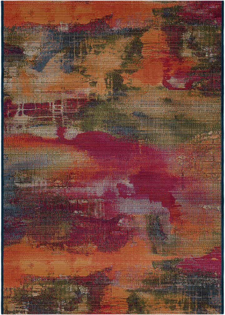 2' 7 x 7' Easy-Clean Modern Indoor / Outdoor Runner Rug