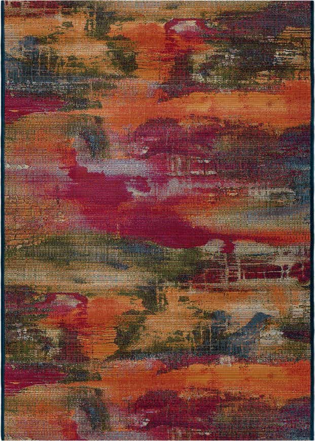 2' 7 x 9' Easy-Clean Modern Indoor / Outdoor Runner Rug