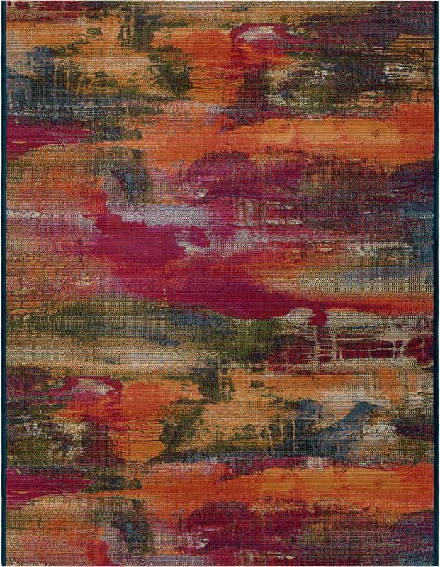2' 7 x 9' Easy-Clean Modern Indoor / Outdoor Runner Rug