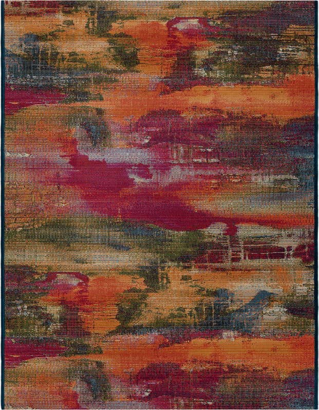 Detail image of 2' 7 x 9' Easy-Clean Modern Indoor / Outdoor Runner Rug