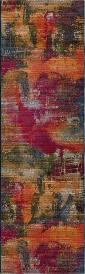 Detail image of 2' 7 x 9' Easy-Clean Modern Indoor / Outdoor Runner Rug