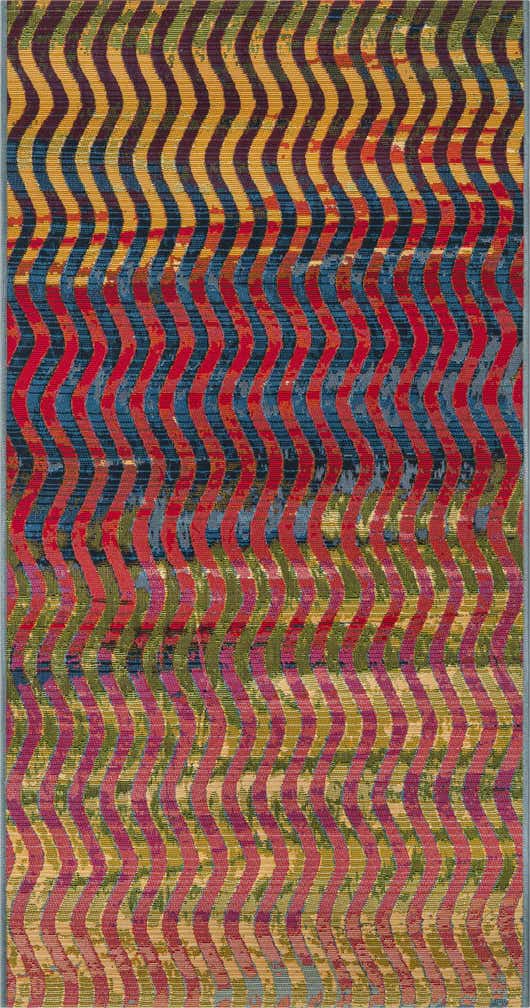 2' 7 x 5' 3 Easy-Clean Modern Indoor / Outdoor Runner Rug