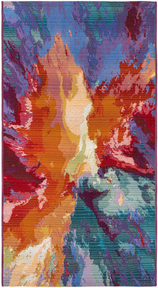 Detail image of 2' 7 x 5' 3 Easy-Clean Modern Indoor / Outdoor Runner Rug