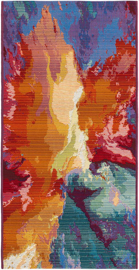 Detail image of 2' x 4' Easy-Clean Modern Indoor / Outdoor Runner Rug
