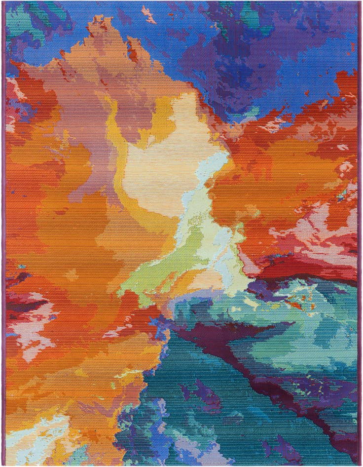 Detail image of 2' 7 x 7' Easy-Clean Modern Indoor / Outdoor Runner Rug