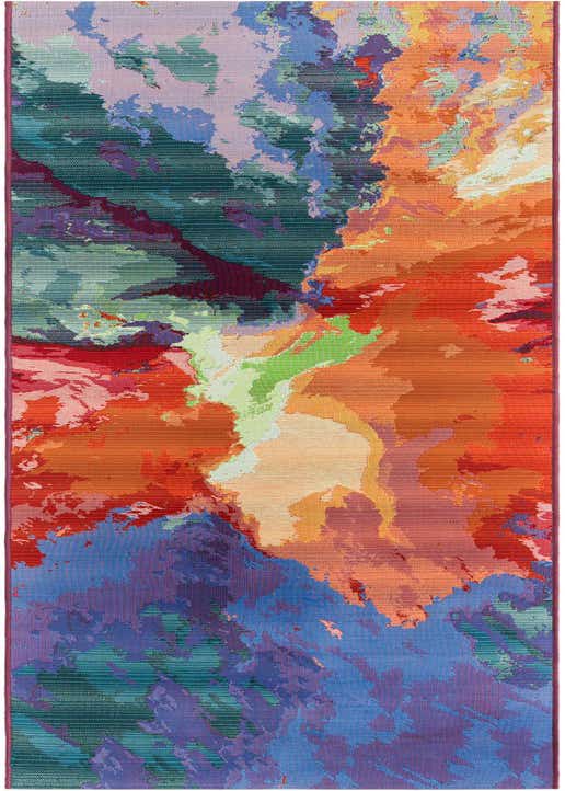 2' 7 x 11' Easy-Clean Modern Indoor / Outdoor Runner Rug