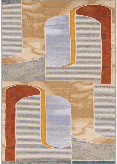 2' 7 x 12' Easy-Clean Modern Indoor / Outdoor Runner Rug