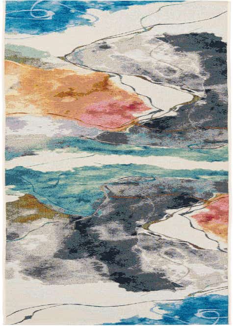 2' 7 x 12' Easy-Clean Modern Indoor / Outdoor Runner Rug
