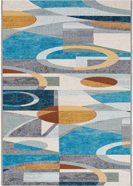 2' 7 x 12' Easy-Clean Modern Indoor / Outdoor Runner Rug