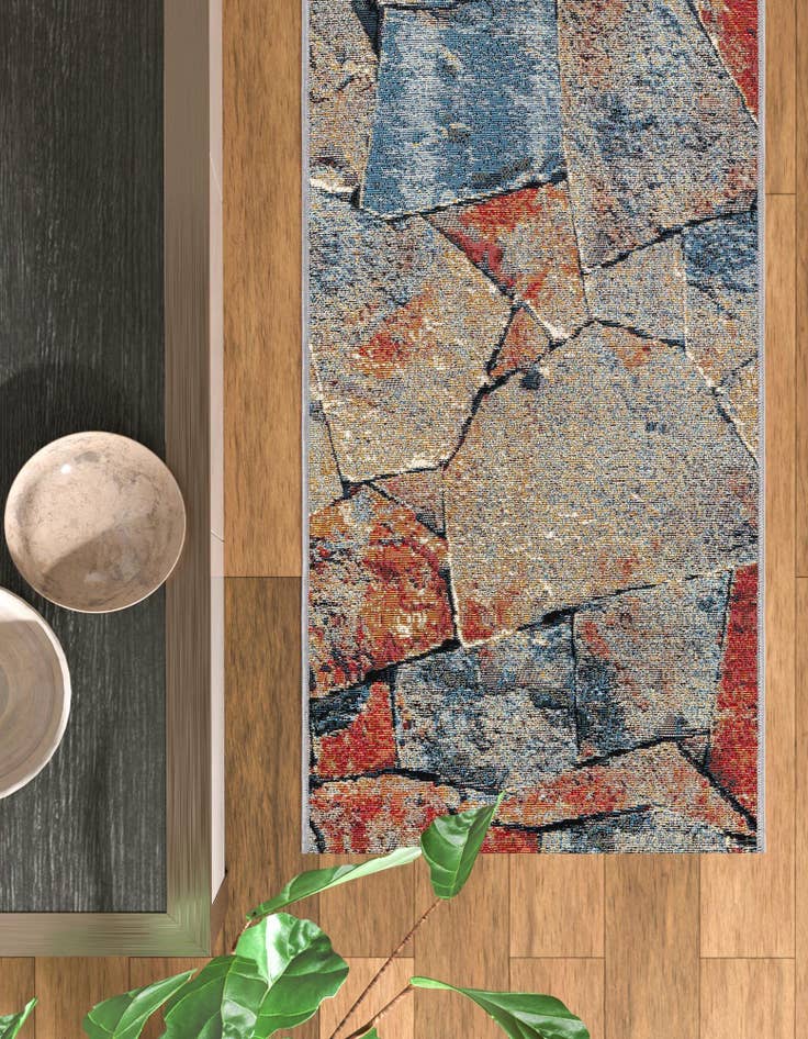 Detail image of 2' x 6'  Washable Modern Indoor / Outdoor Runner Rug