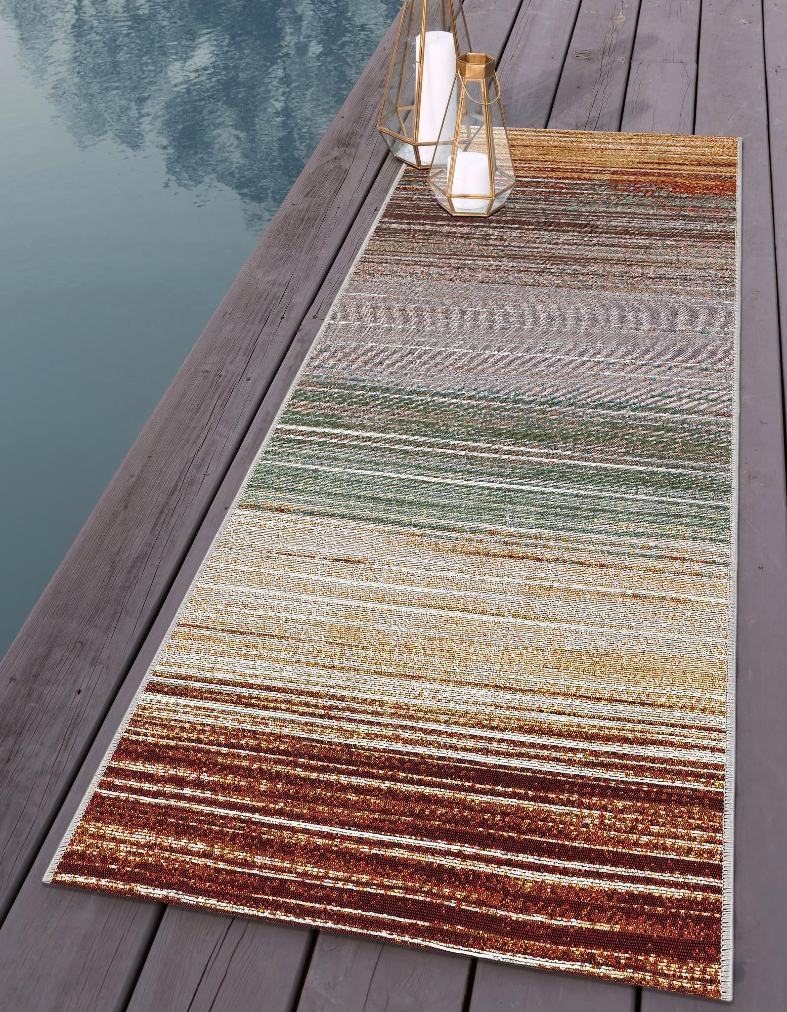2' 7 x 10' Easy-Clean Modern Indoor / Outdoor Runner Rug