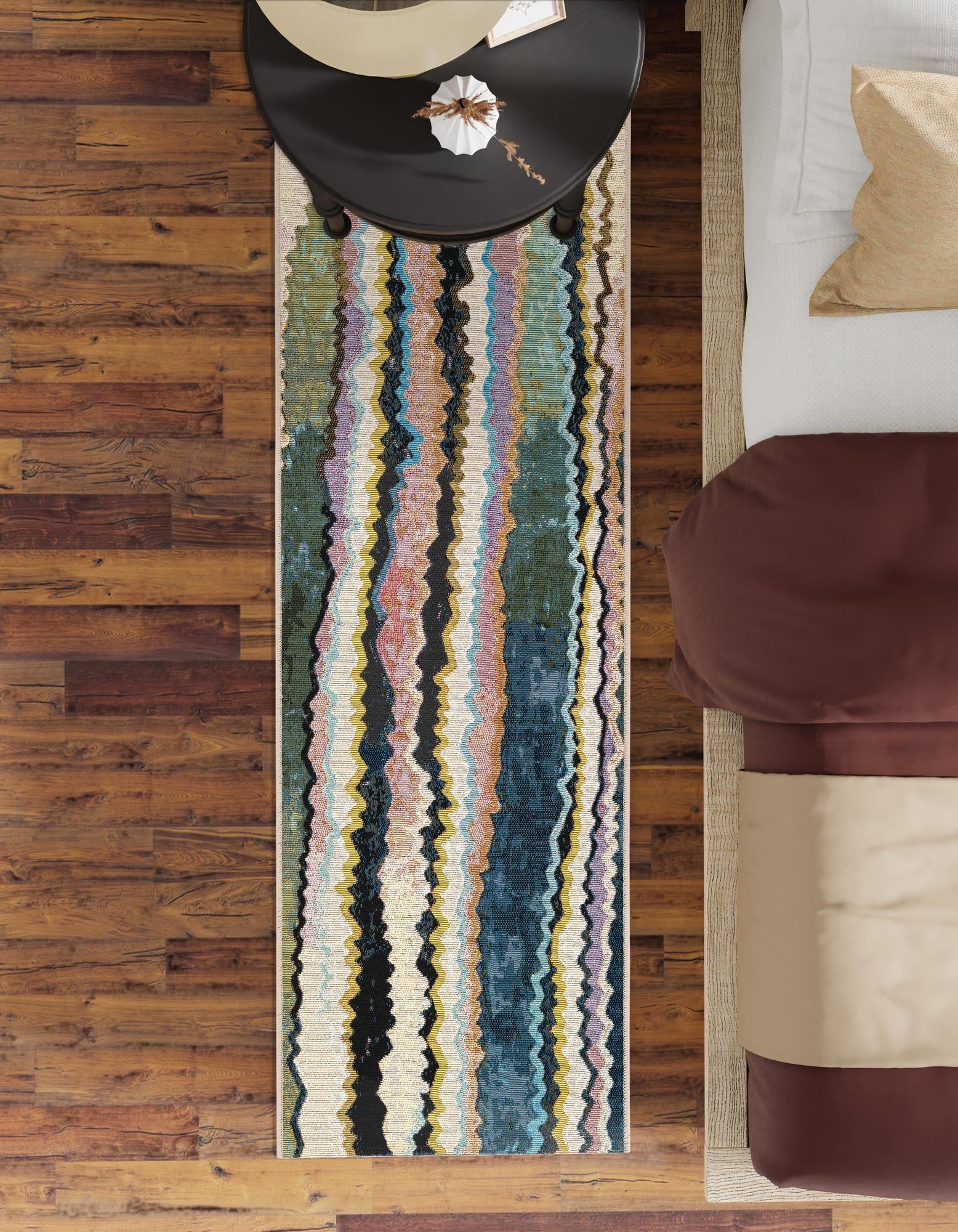 2' 7 x 10' Easy-Clean Modern Indoor / Outdoor Runner Rug