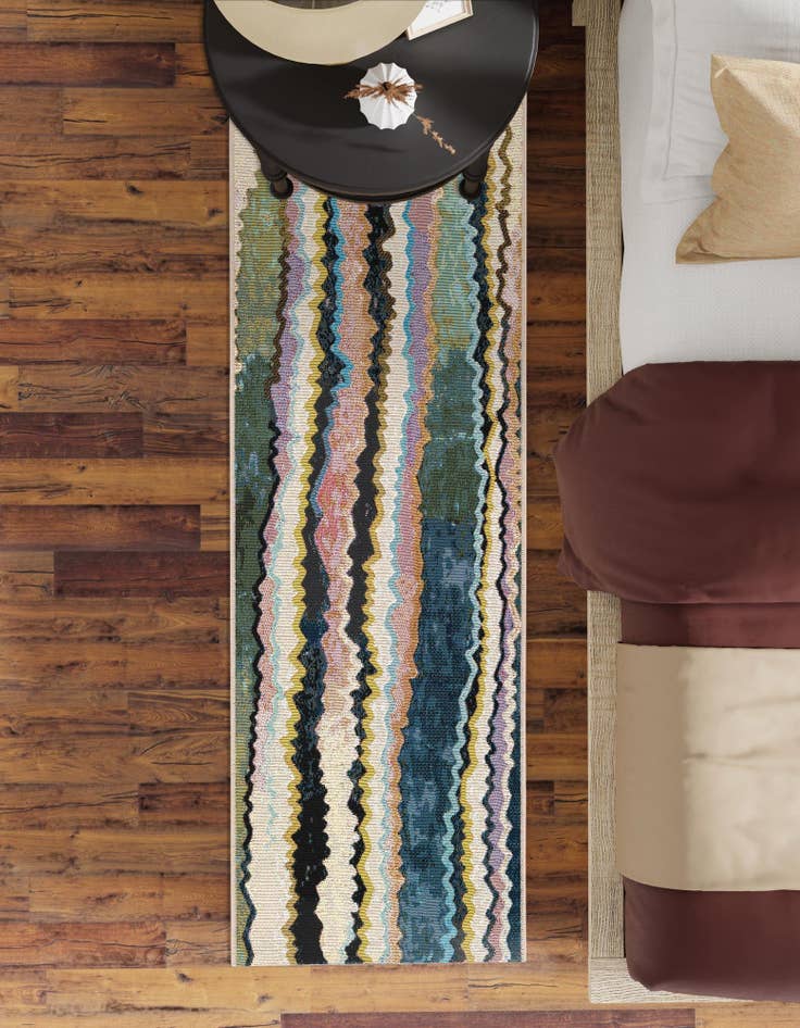 Detail image of 2' 7 x 12'  Washable Modern Indoor / Outdoor Runner Rug