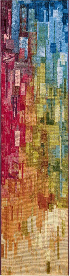 Detail image of 2' x 8' Easy-Clean Modern Indoor / Outdoor Runner Rug