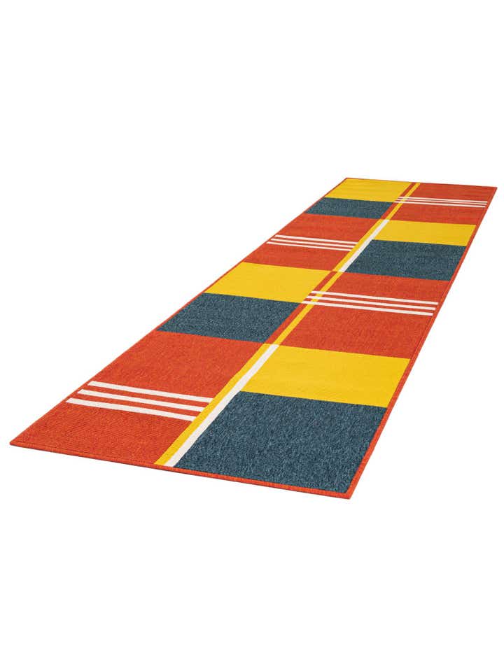 2' 7 x 10' Easy-Clean Modern Indoor / Outdoor Runner Rug