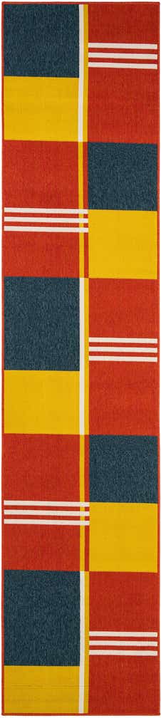 2' 7 x 12' Easy-Clean Modern Indoor / Outdoor Runner Rug
