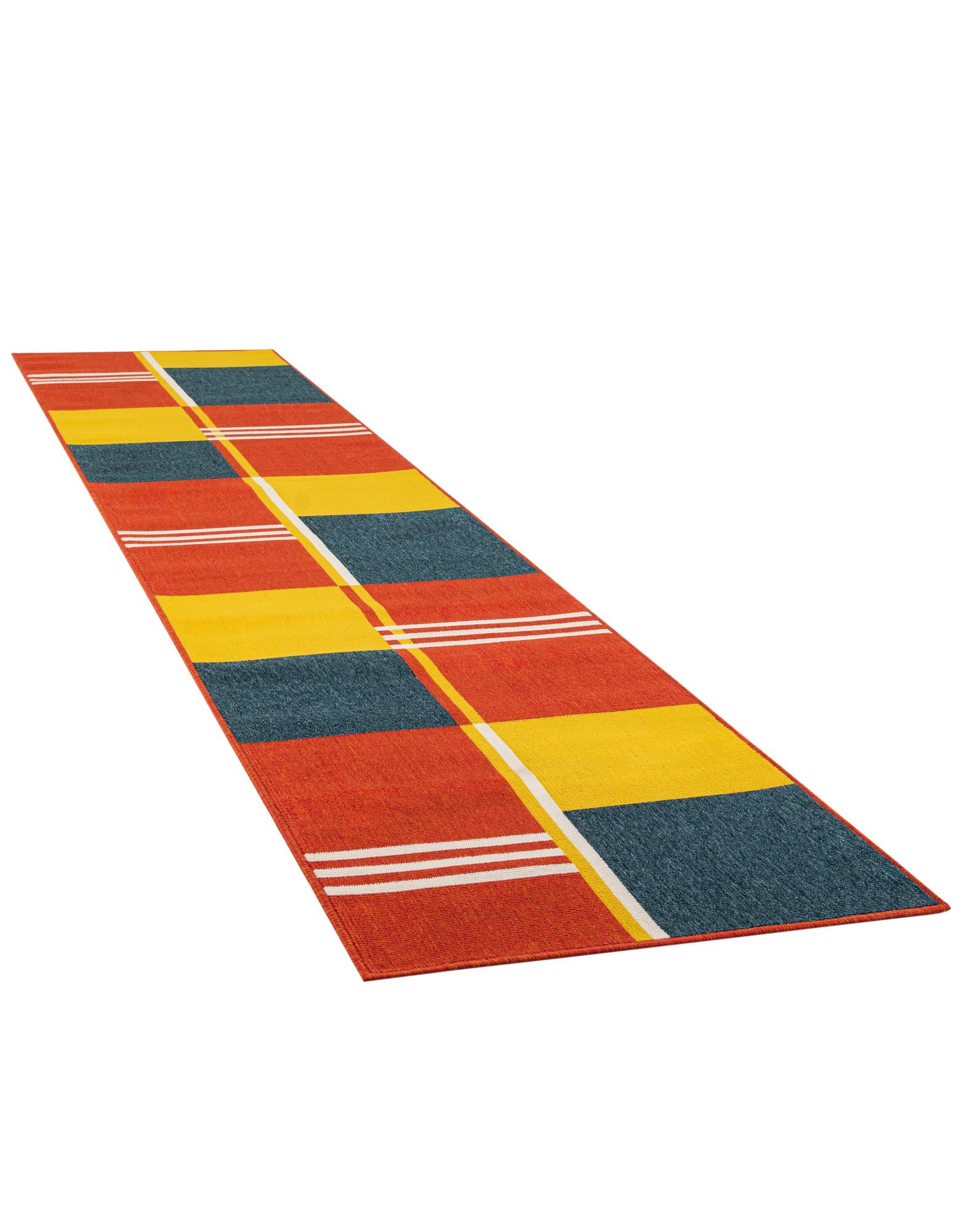 2' 7 x 12' Easy-Clean Modern Indoor / Outdoor Runner Rug