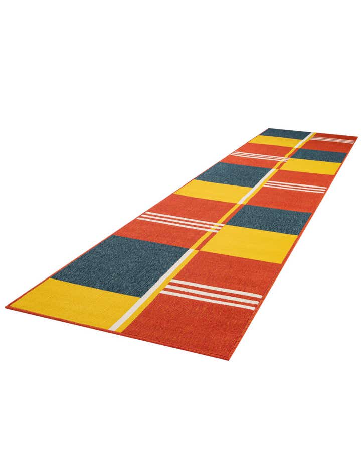 2' 7 x 12' Easy-Clean Modern Indoor / Outdoor Runner Rug