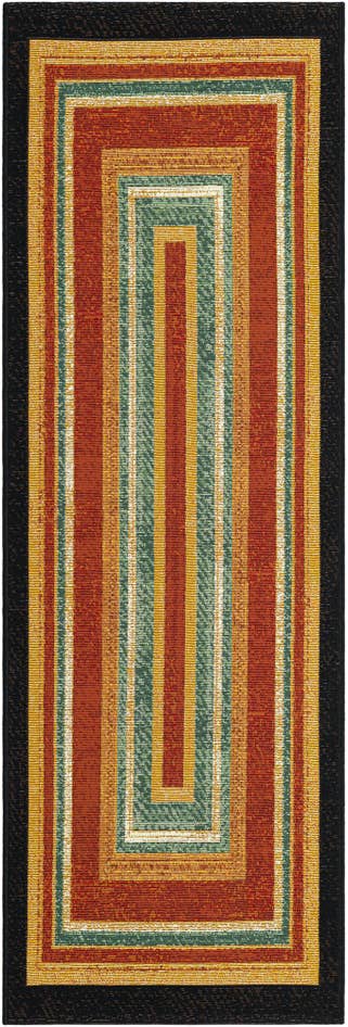 Detail image of 2' x 6' Easy-Clean Modern Indoor / Outdoor Runner Rug