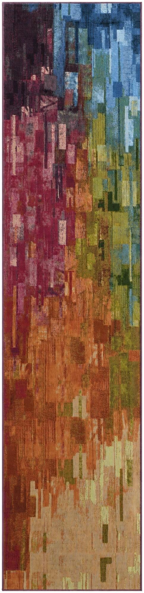 2' 7 x 11' Easy-Clean Modern Indoor / Outdoor Runner Rug