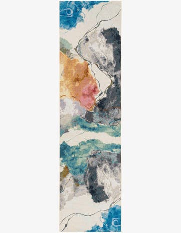 2' 7 x 10' Easy-Clean Modern Indoor / Outdoor Runner Rug