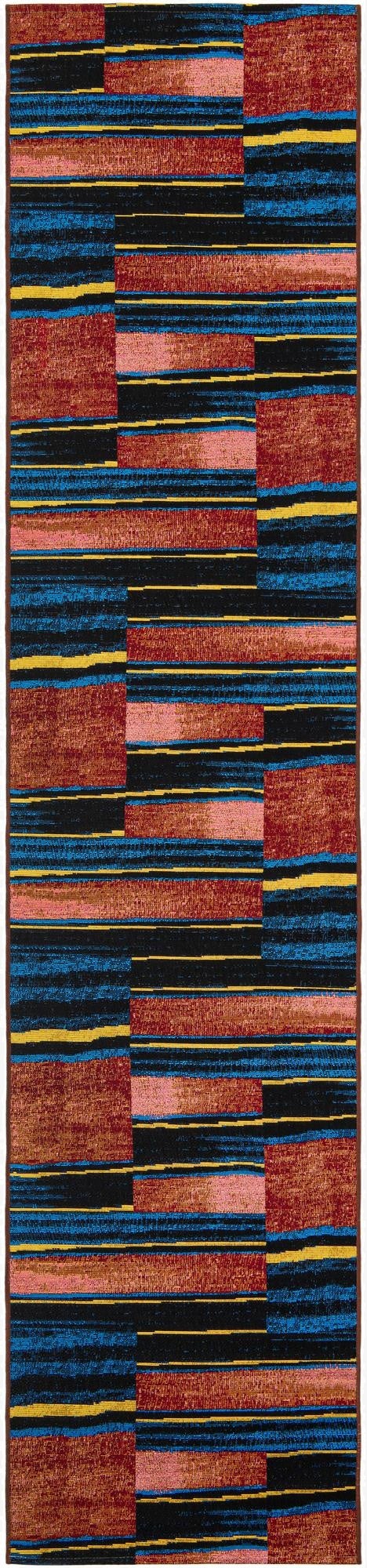 2' 7 x 12'  Washable Modern Indoor / Outdoor Runner Rug