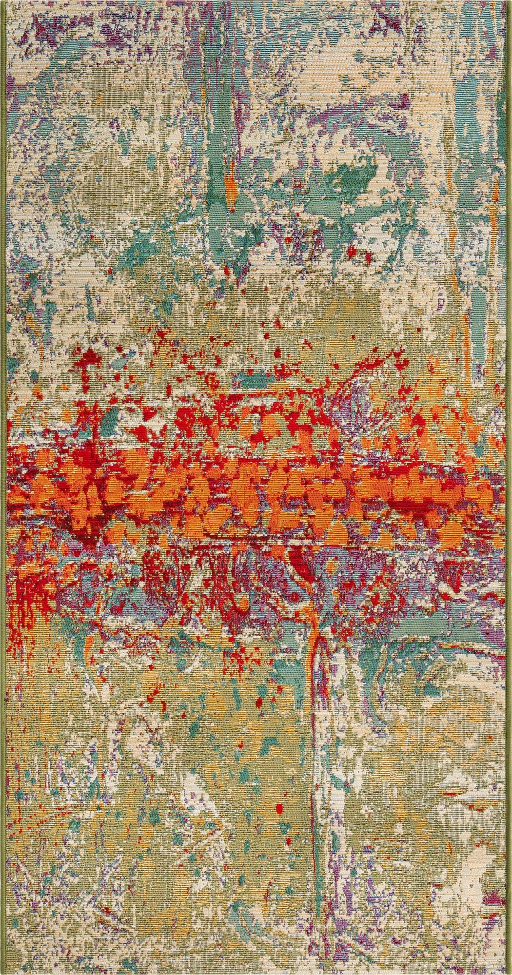 2' 7 x 5' 3  Washable Modern Indoor / Outdoor Runner Rug