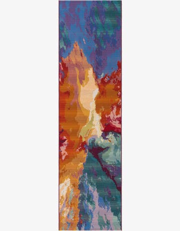 2' 7 x 10' Easy-Clean Modern Indoor / Outdoor Runner Rug