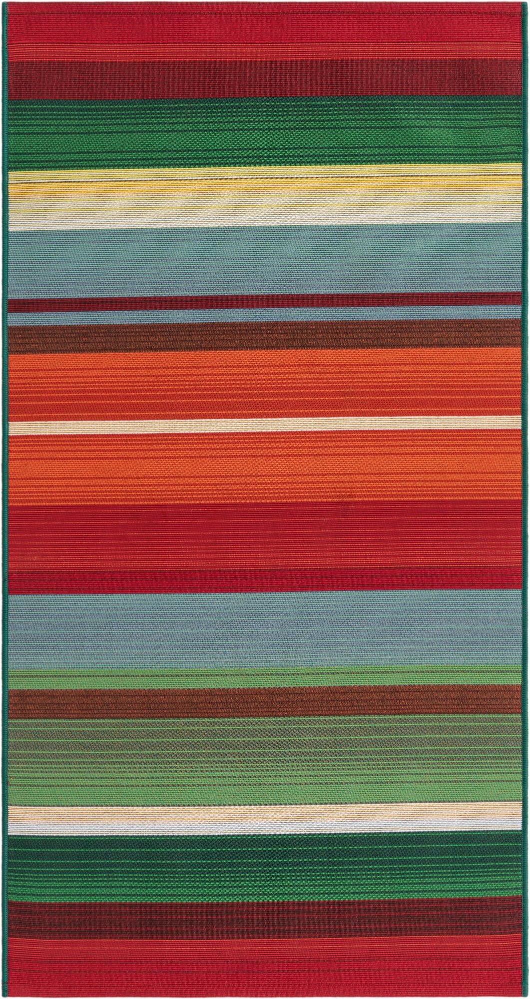 Primary image 2' 7 x 5' 3  Washable Modern Indoor / Outdoor Runner Rug