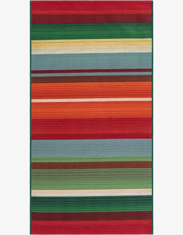 2' 7 x 5' 3 Easy-Clean Modern Indoor / Outdoor Runner Rug