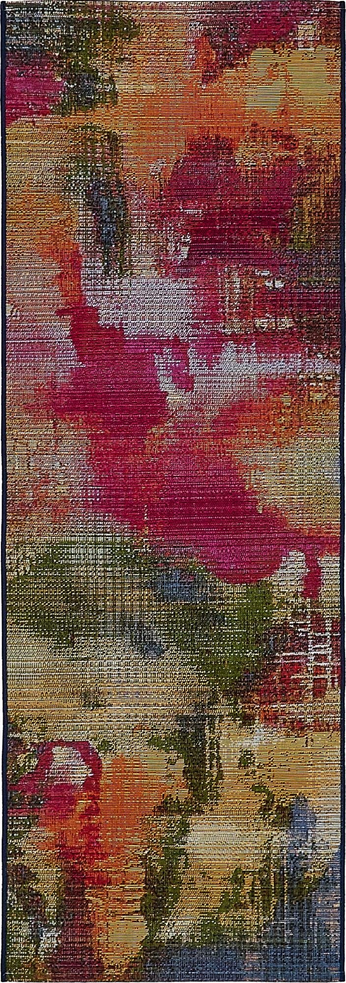 Primary image 2' x 6'  Washable Modern Indoor / Outdoor Runner Rug