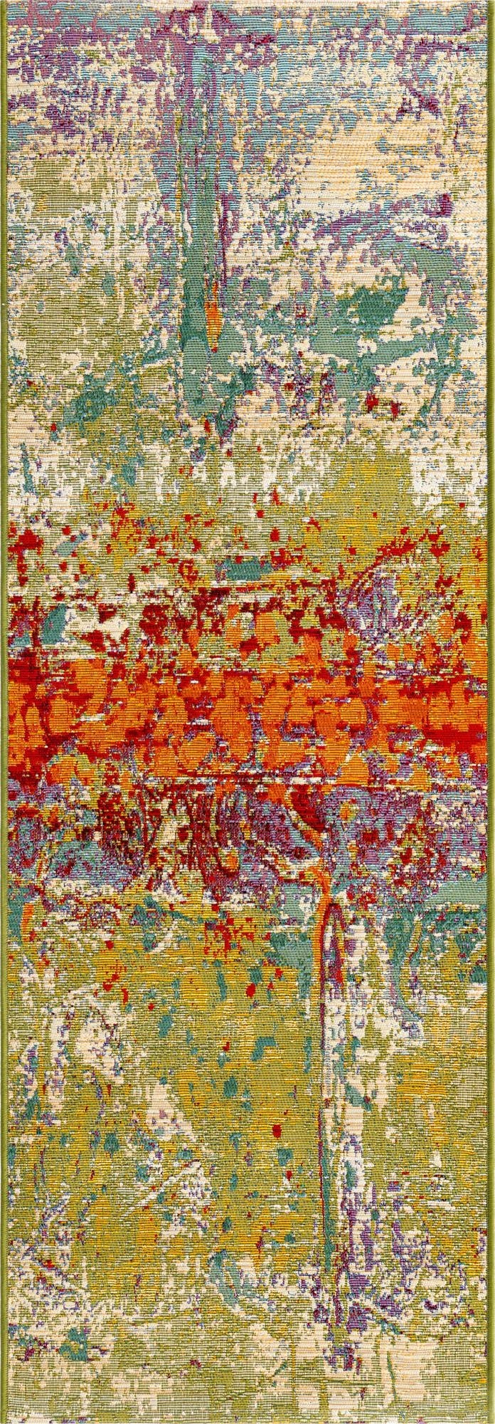 2' x 6'  Washable Modern Indoor / Outdoor Runner Rug