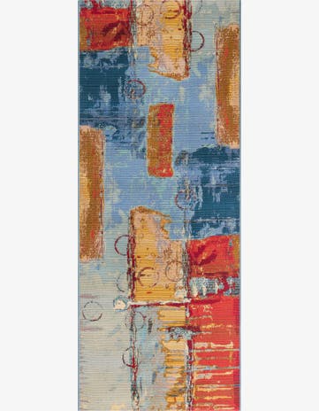 2' 7 x 7' Easy-Clean Modern Indoor / Outdoor Runner Rug