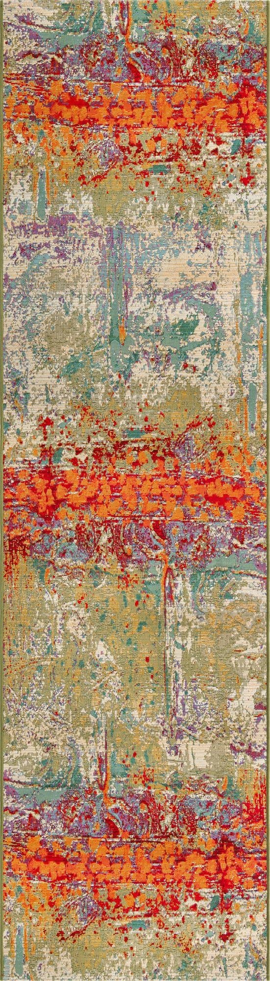 Primary image 2' 7 x 10'  Washable Modern Indoor / Outdoor Runner Rug