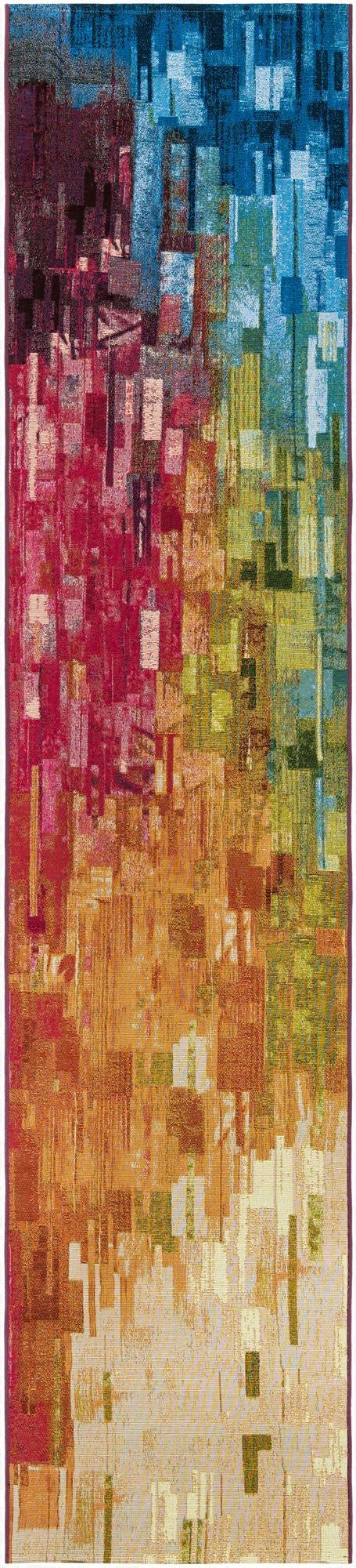 Primary image 2' 7 x 12'  Washable Modern Indoor / Outdoor Runner Rug