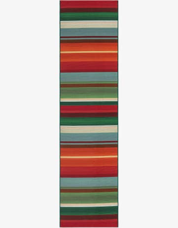 2' 7 x 11' Easy-Clean Modern Indoor / Outdoor Runner Rug