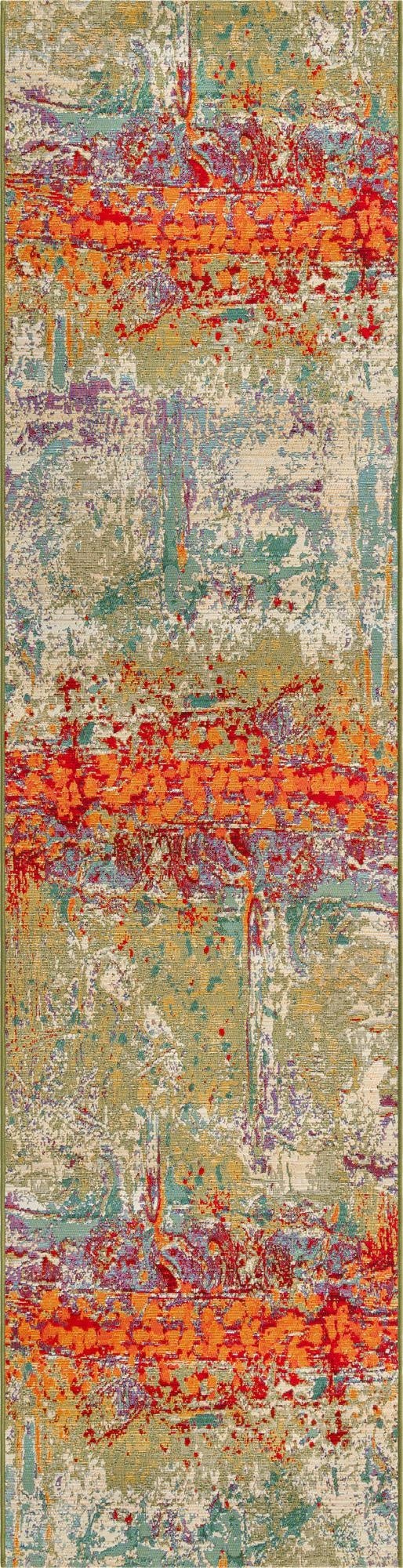 Primary image 2' 7 x 11'  Washable Modern Indoor / Outdoor Runner Rug