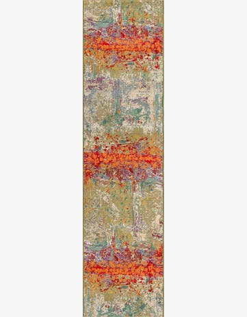 2' 7 x 11' Easy-Clean Modern Indoor / Outdoor Runner Rug