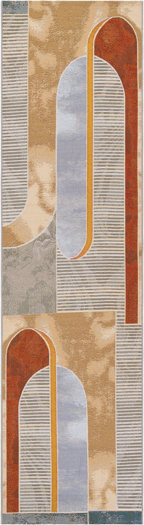Primary image 2' 7 x 10'  Washable Modern Indoor / Outdoor Runner Rug