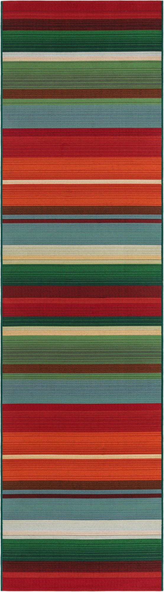 2' 7 x 10'  Washable Modern Indoor / Outdoor Runner Rug