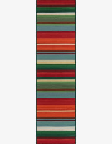 2' 7 x 10' Easy-Clean Modern Indoor / Outdoor Runner Rug