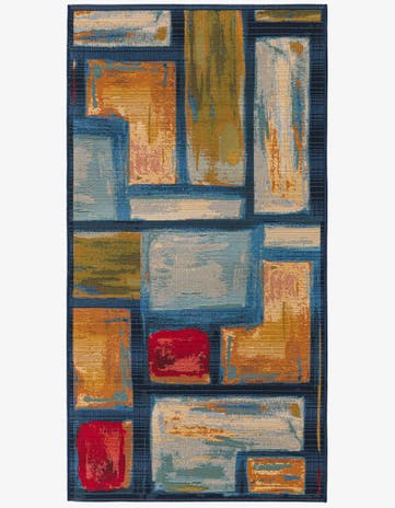 2' 7 x 5' 3 Easy-Clean Modern Indoor / Outdoor Runner Rug
