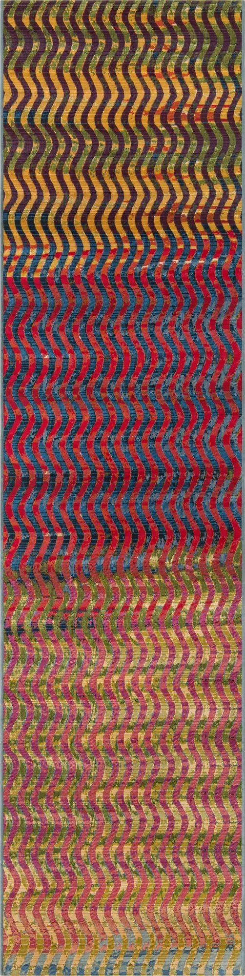 Primary image 2' 7 x 11'  Washable Modern Indoor / Outdoor Runner Rug