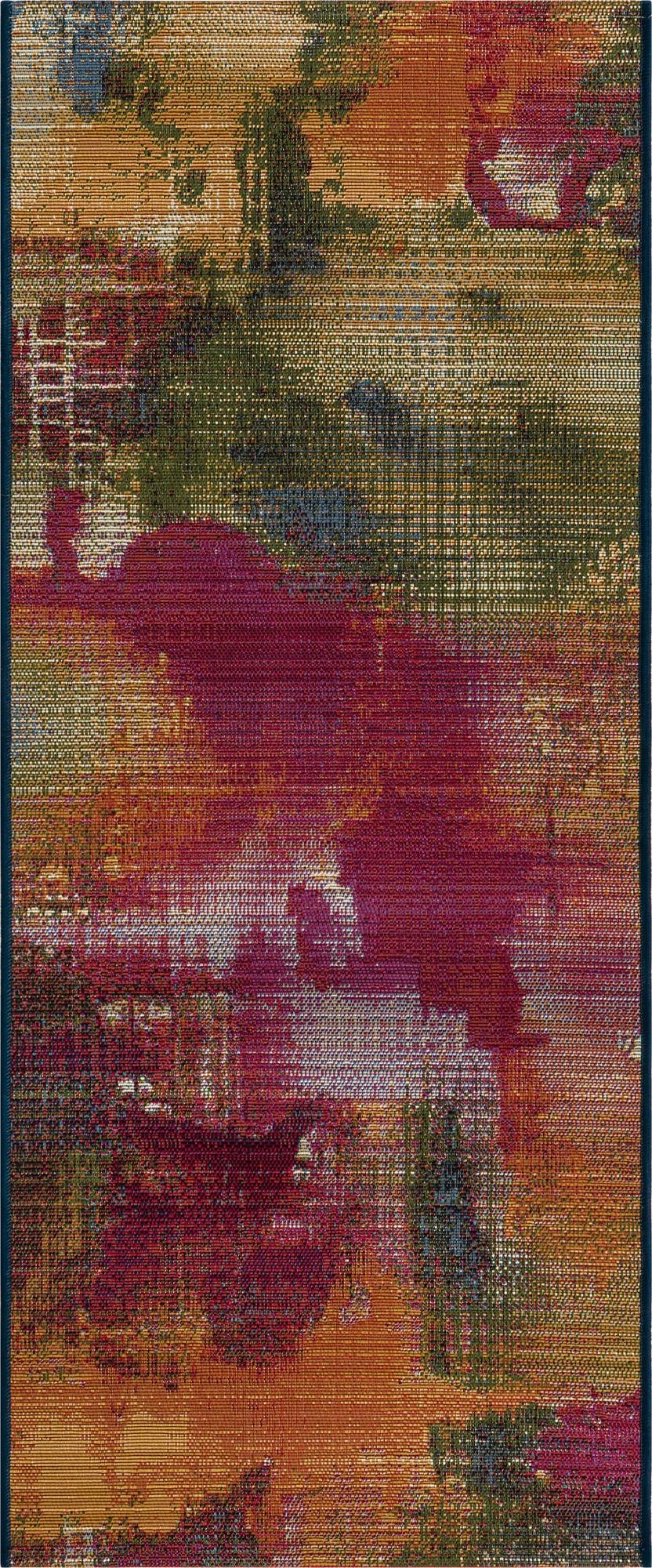 Primary image 2' x 5'  Washable Modern Indoor / Outdoor Runner Rug