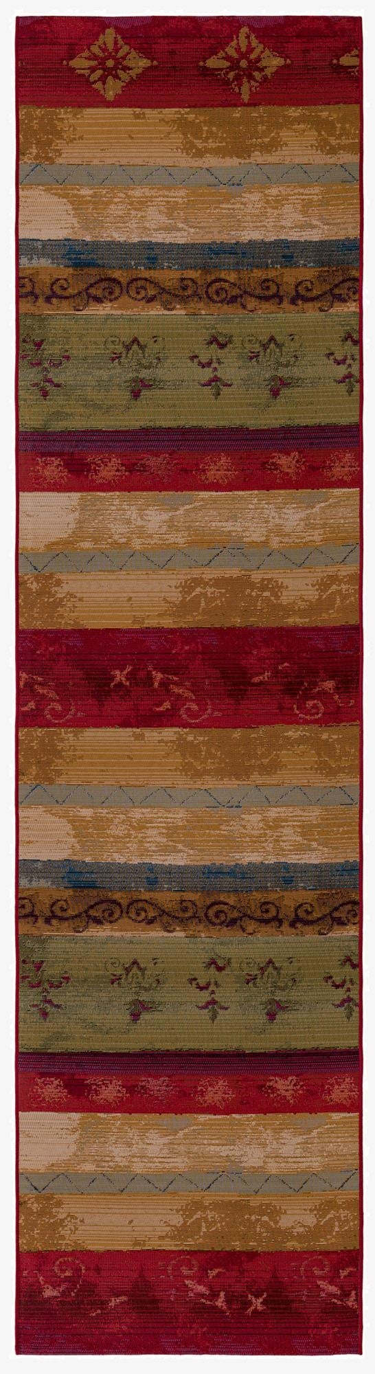 Primary image 2' 7 x 12'  Washable Modern Indoor / Outdoor Runner Rug