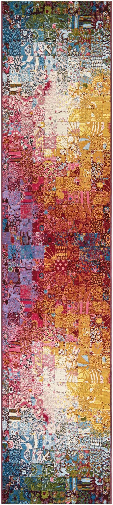 Primary image 2' 7 x 12'  Washable Modern Indoor / Outdoor Runner Rug